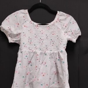 Cat & Jack White Blouse with Colorful Heart Design